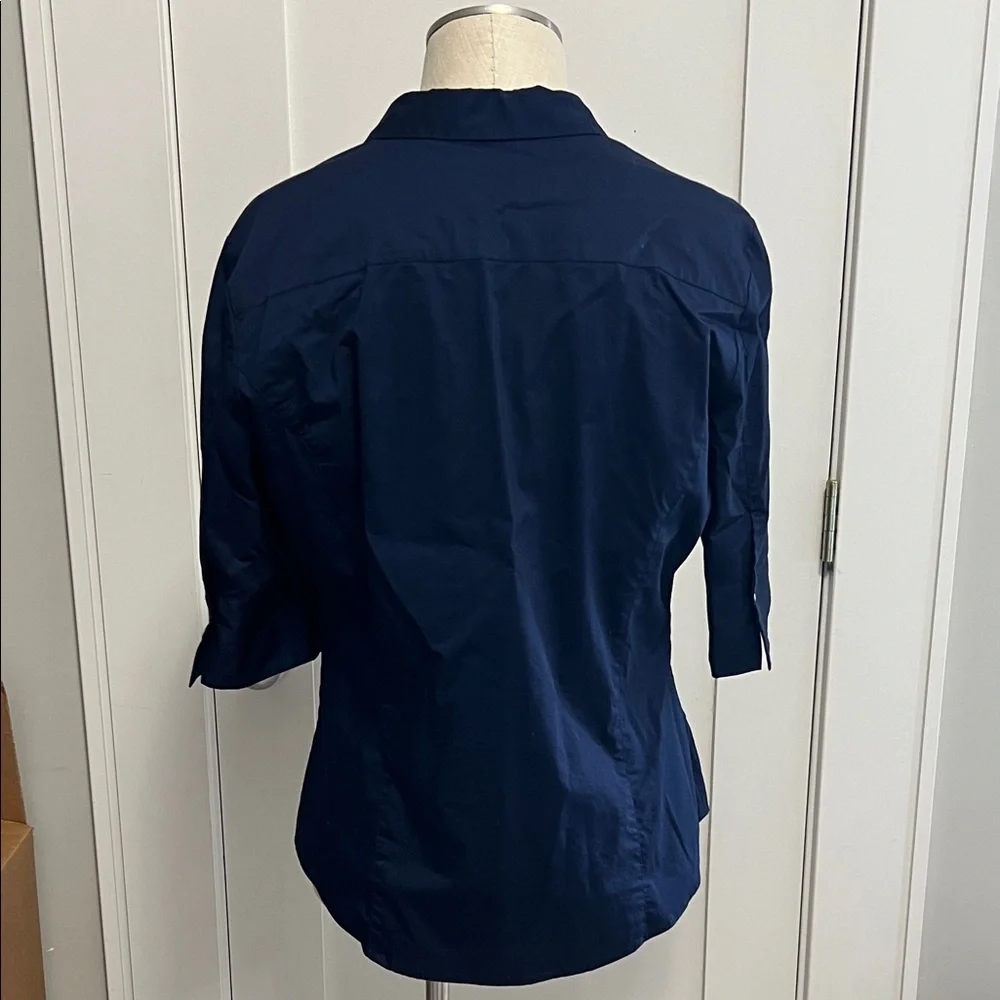 Navy Blue Women's Button-Up Shirt - Picture 2 of 5